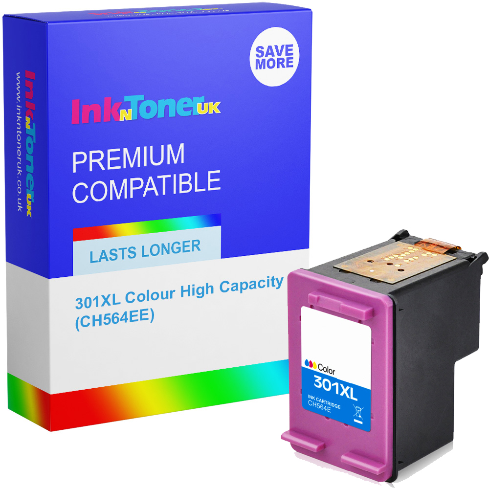 Premium Remanufactured HP 301XL Colour High Capacity Ink Cartridge (CH564EE)