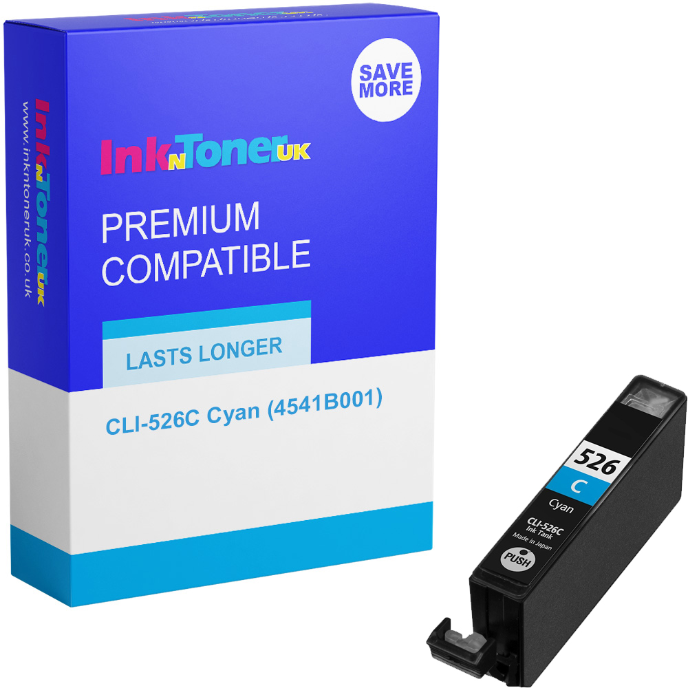 Premium Compatible Canon CLI-526C Cyan Ink Cartridge (4541B001)