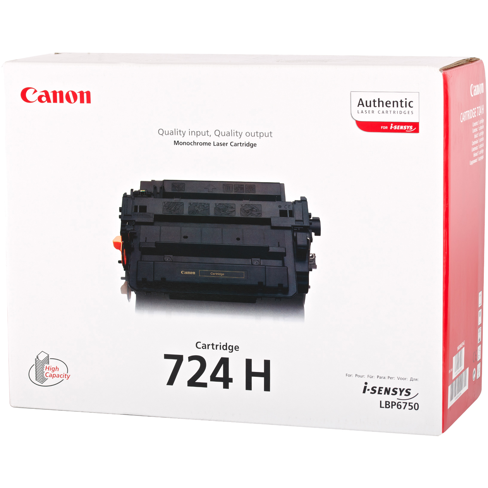 Original Canon 724H Black High Capacity Toner Cartridge (3482B002AA)