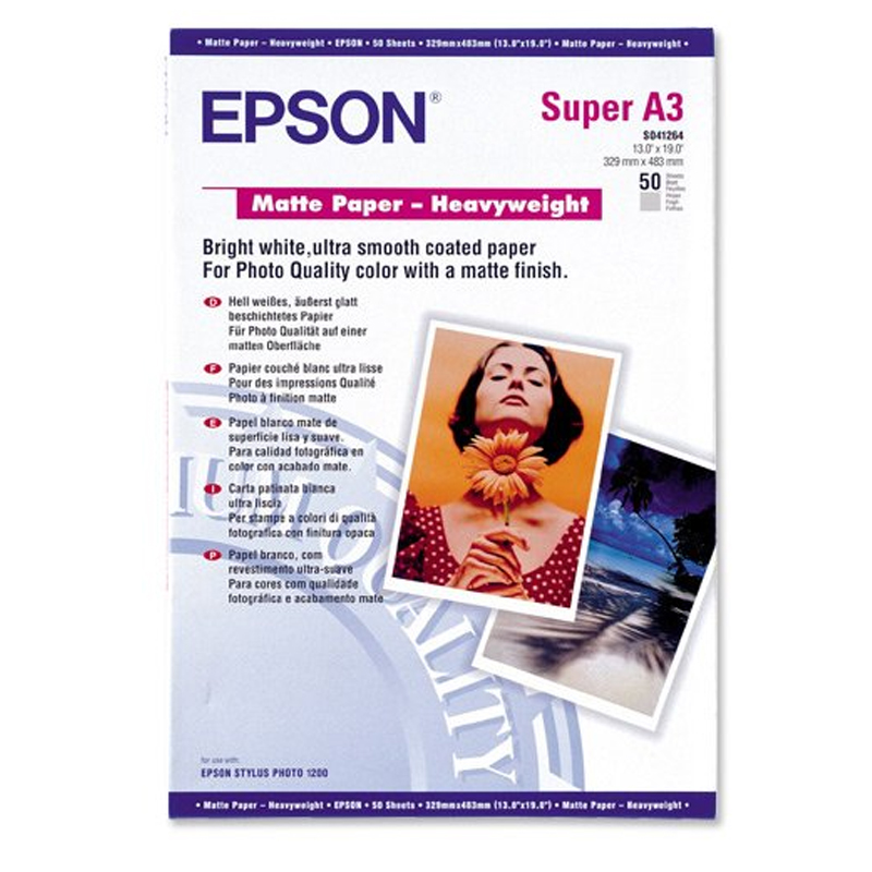 Original Epson S041264 167gsm A3+ Photo Paper - 50 Sheets (C13S041264)