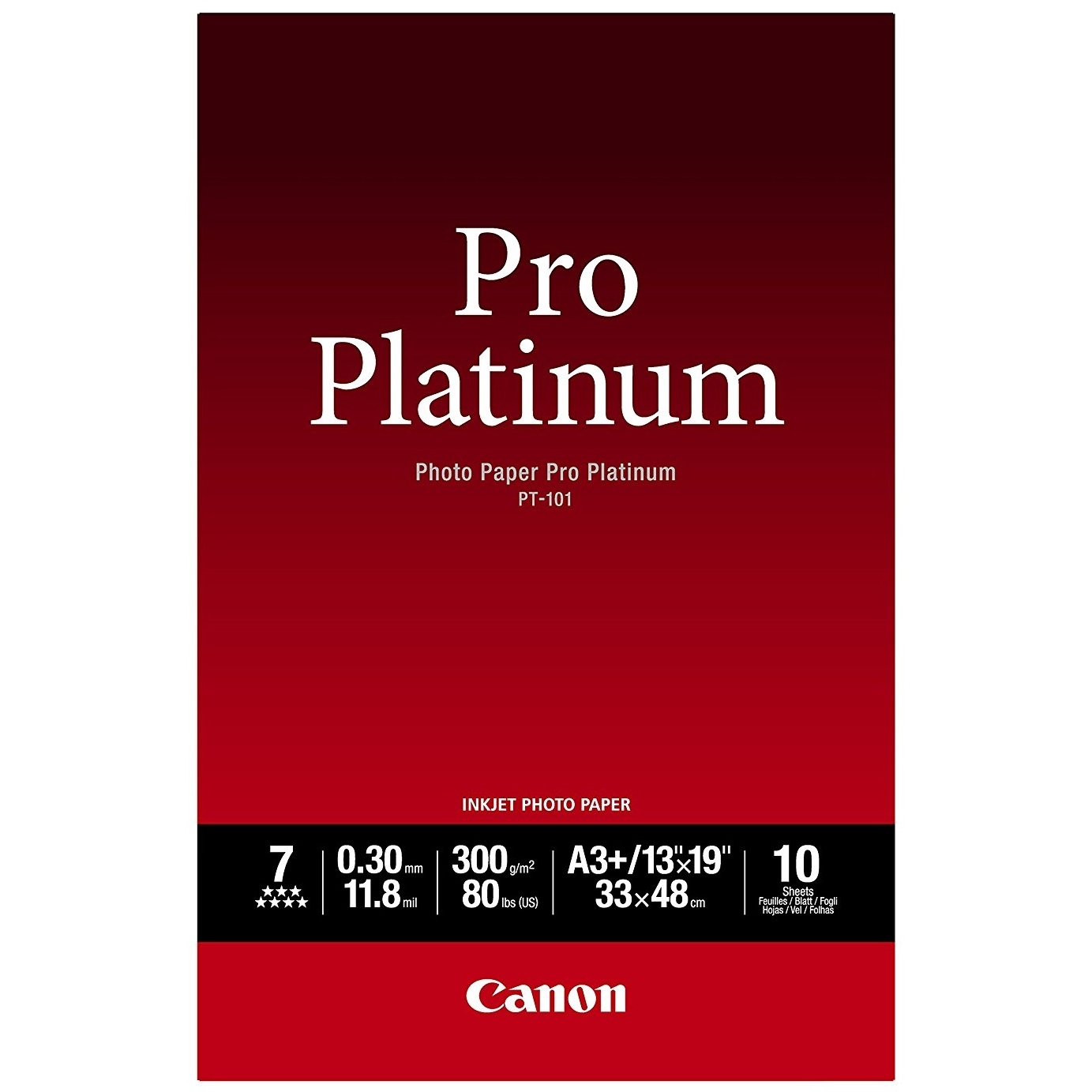 Original Canon PT-101 300gsm A3+ Pro Platinum II Photo Paper - 10 Sheets (2768B018)