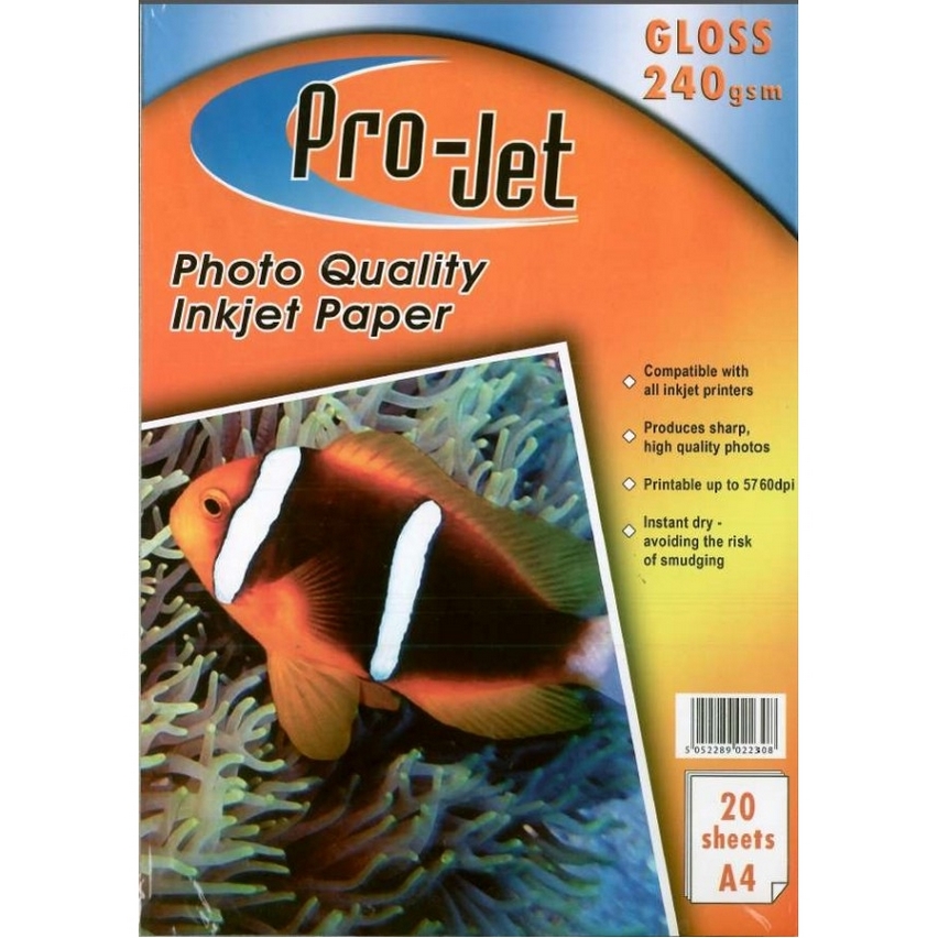 Original Pro-Jet Glossy A4 240gsm Photo Paper - 20 sheets