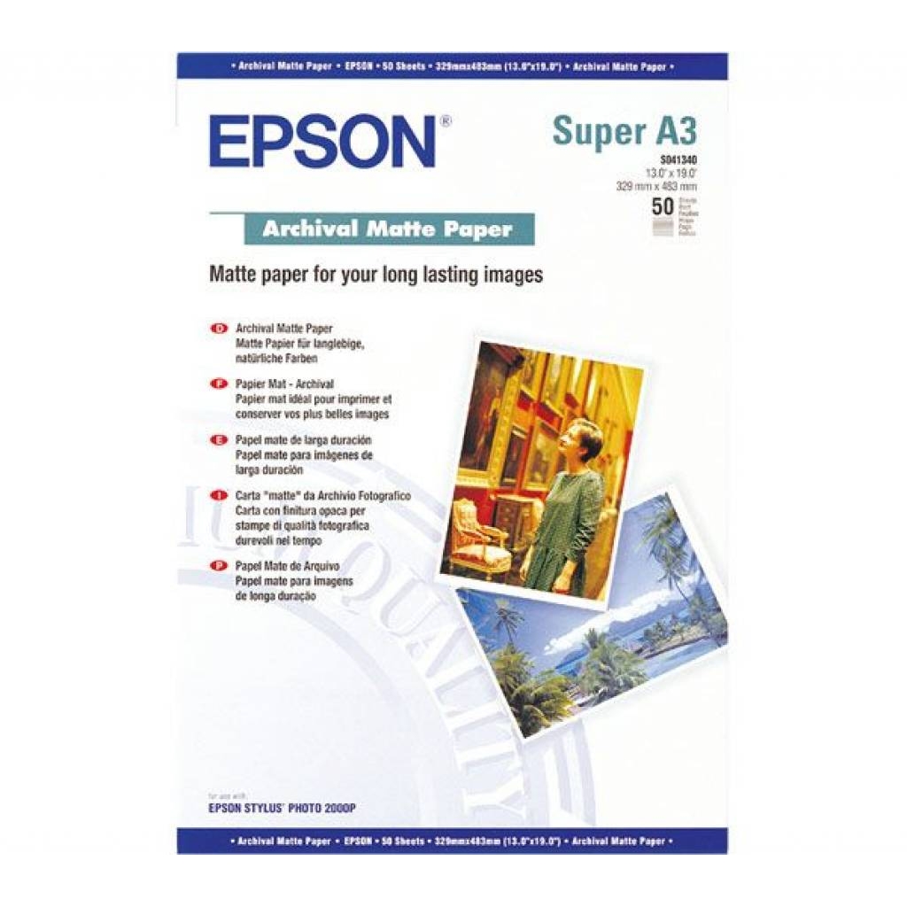 Original Epson S041340 192gsm A3+ Matte Paper - 50 Sheets (C13S041340)
