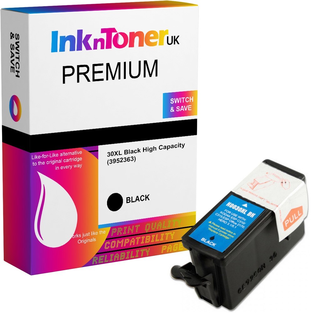 Premium Compatible Kodak 30XL Black High Capacity Ink Cartridge (3952363)