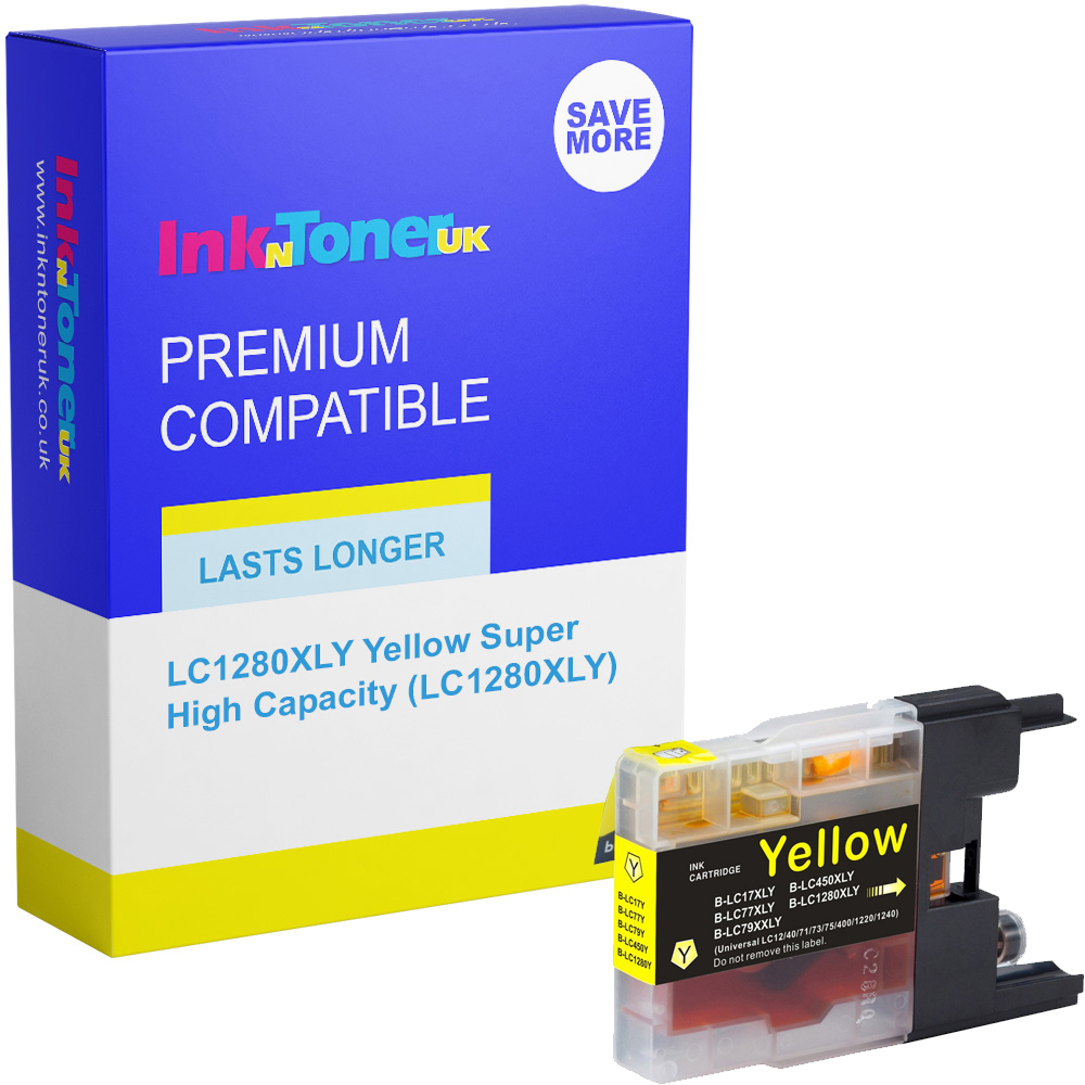 Premium Compatible Brother LC1280XLY Yellow Super High Capacity Ink Cartridge (LC1280XLY)