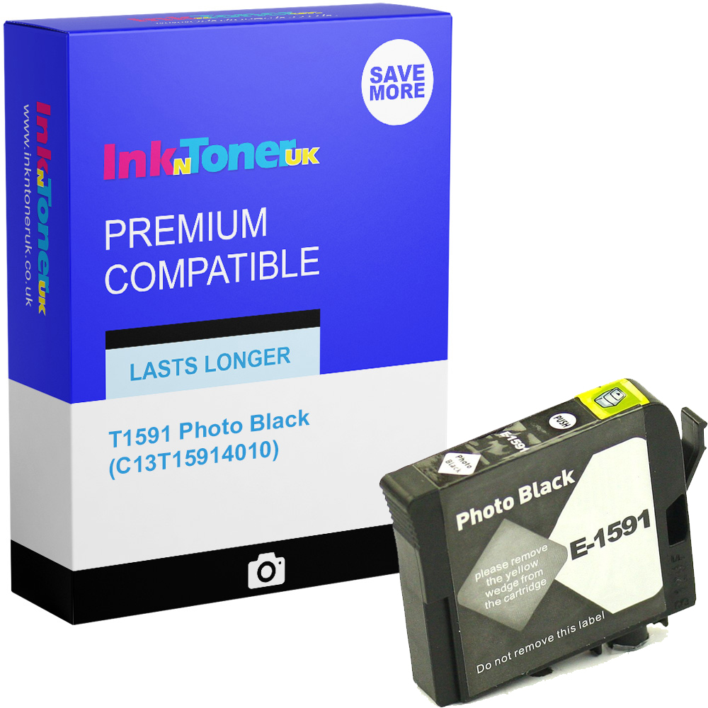 Premium Compatible Epson T1591 Photo Black Ink Cartridge (C13T15914010) Kingfisher