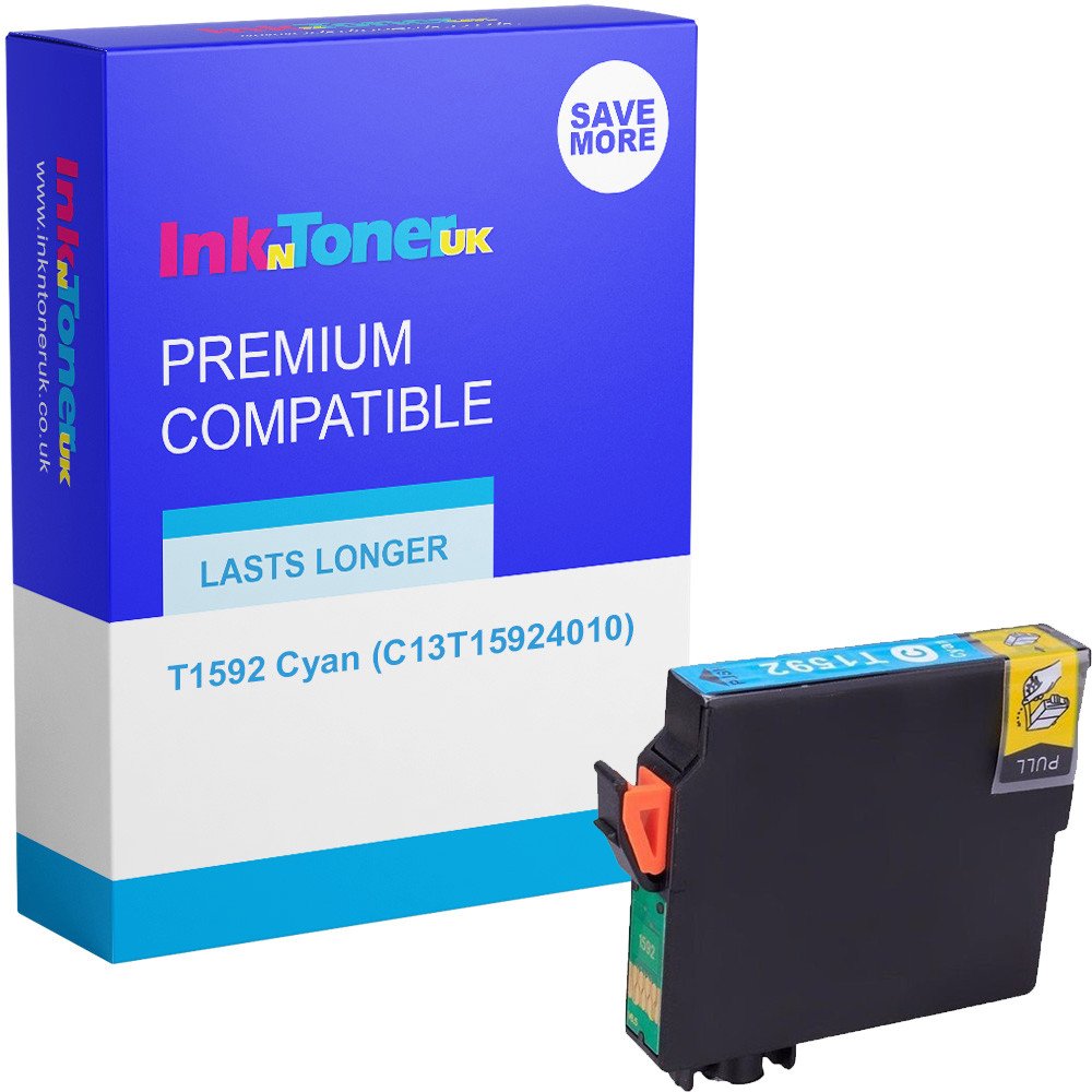 Premium Compatible Epson T1592 Cyan Ink Cartridge (C13T15924010) Kingfisher