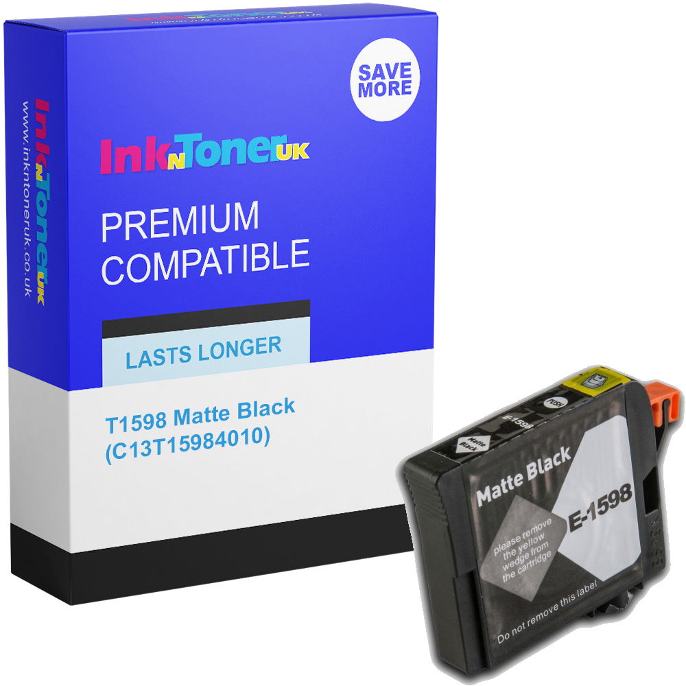 Premium Compatible Epson T1598 Matte Black Ink Cartridge (C13T15984010) Kingfisher