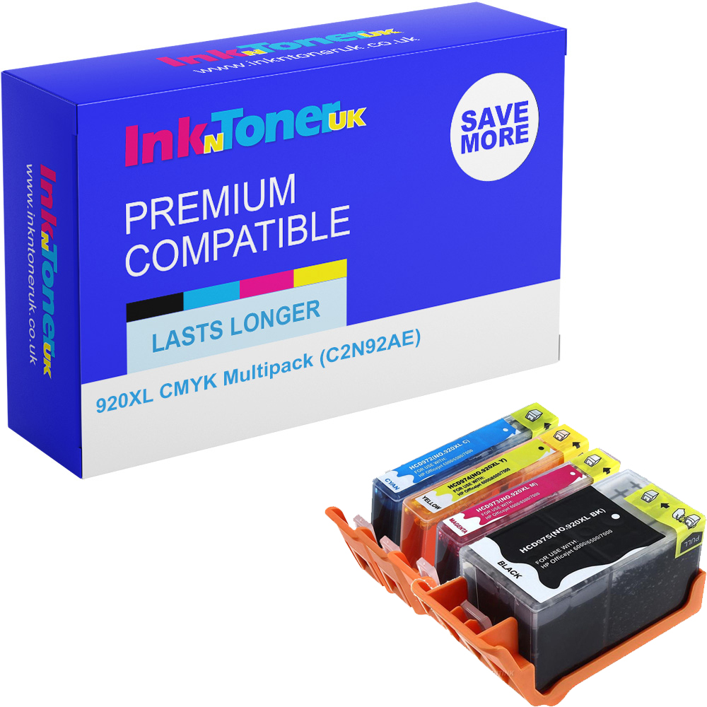 Premium Compatible HP 920XL CMYK Multipack Ink Cartridges (C2N92AE)