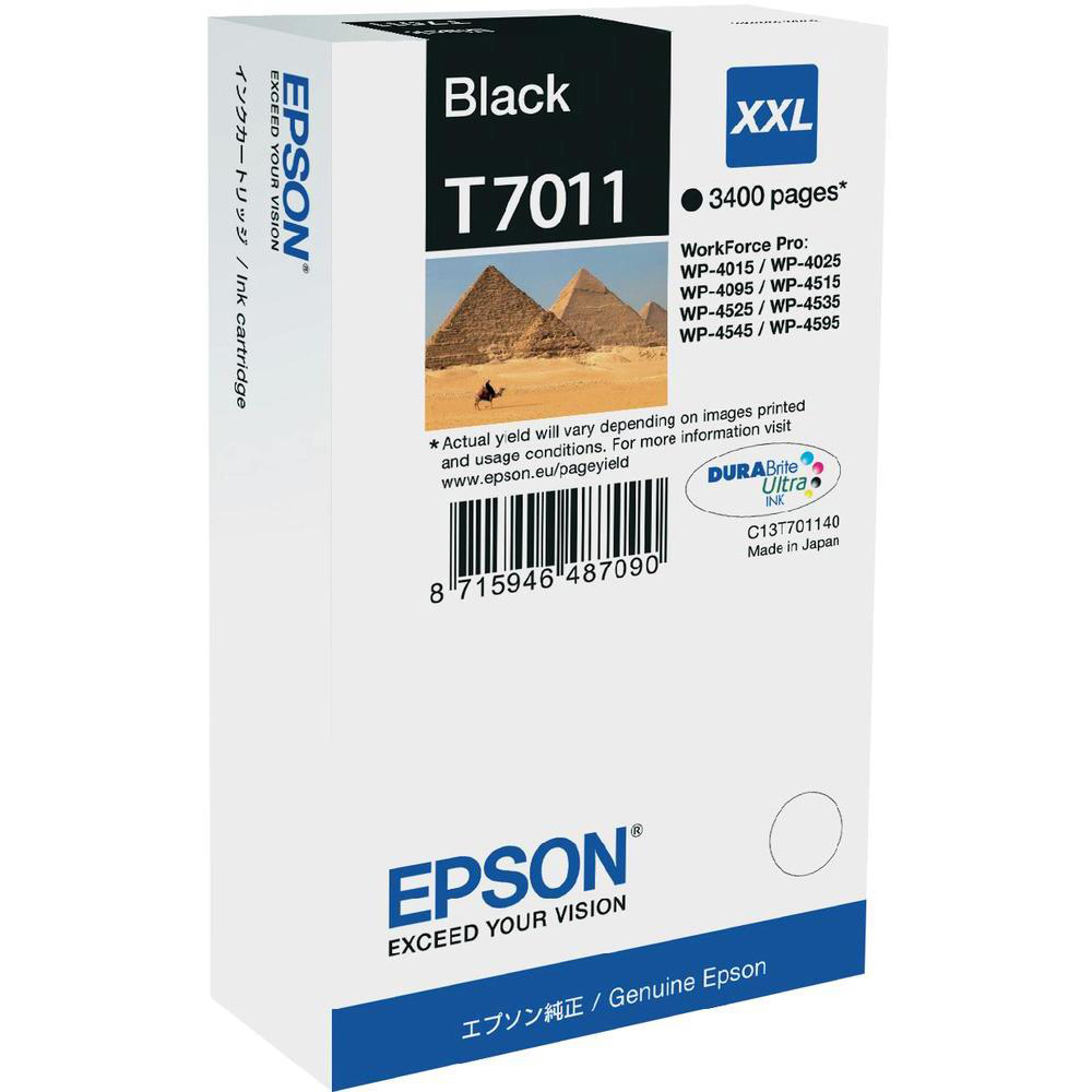 Original Epson T7011XXL Black Extra High Capacity Ink Cartridge (C13T70114010)
