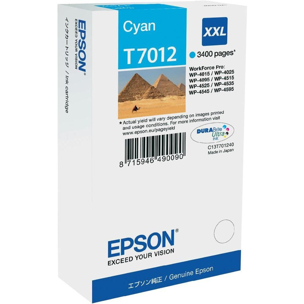 Original Epson T7012XXL Cyan Extra High Capacity Ink Cartridge (C13T70124010)
