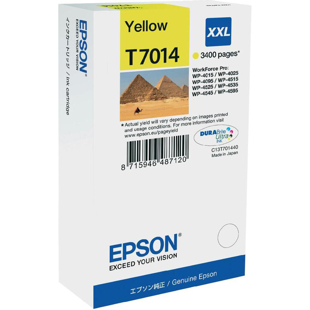 Original Epson T7014XXL Yellow Extra High Capacity Ink Cartridge (C13T70144010)
