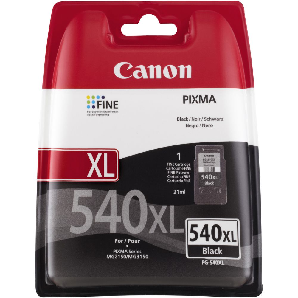Original Canon PG-540XL Black High Capacity Ink Cartridge (5222B005AA)