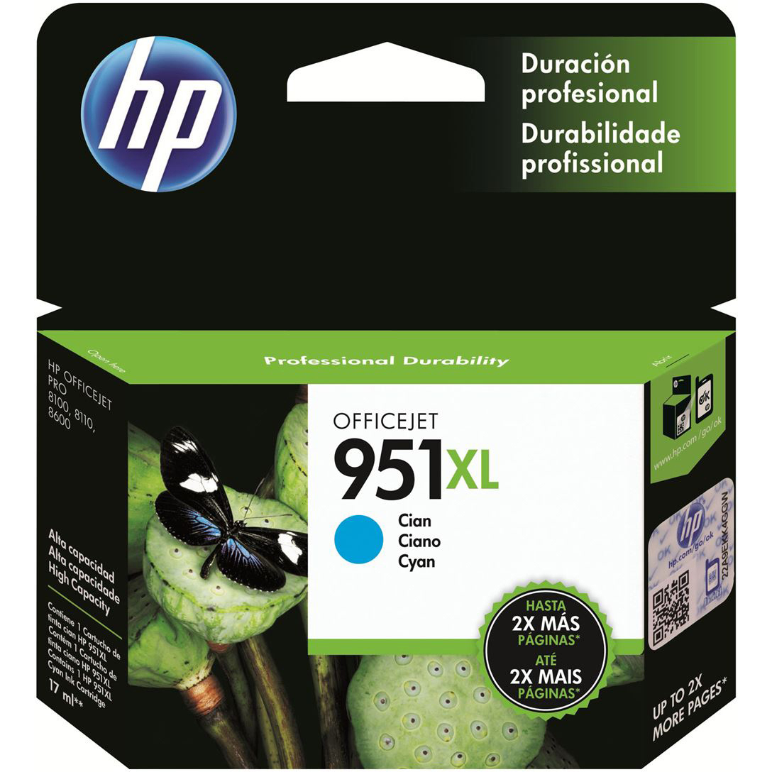 Original HP 951XL Cyan High Capacity Ink Cartridge (CN046AE)