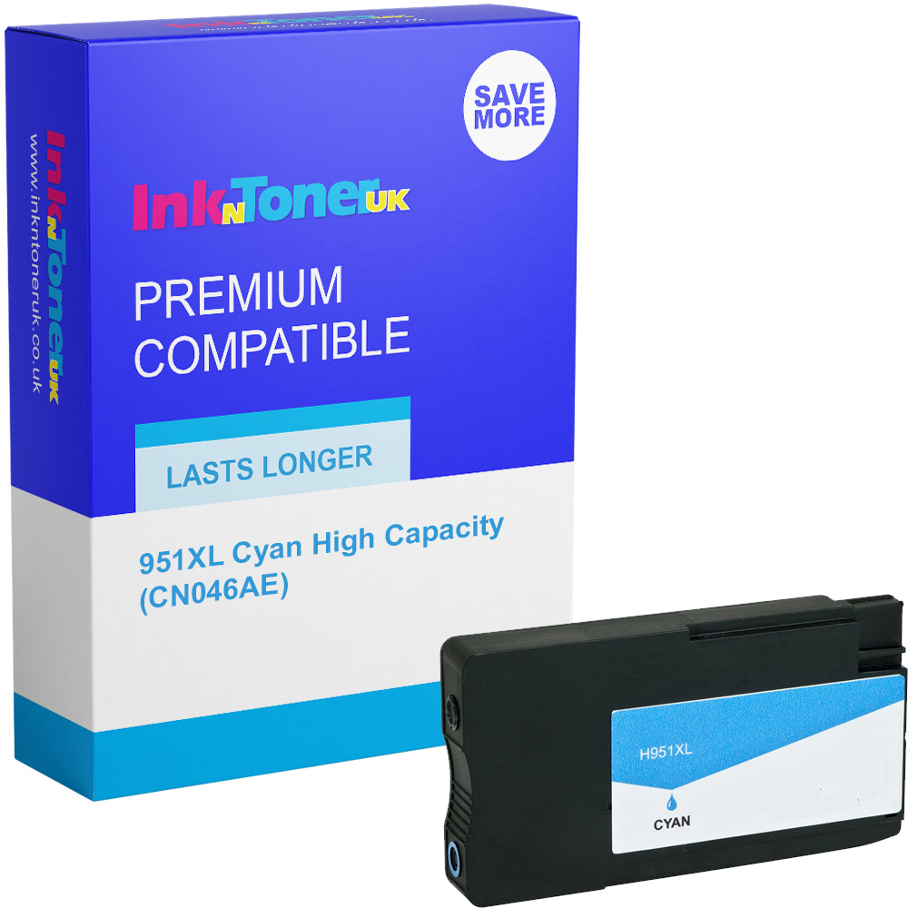 Premium Compatible HP 951XL Cyan High Capacity Ink Cartridge (CN046AE)