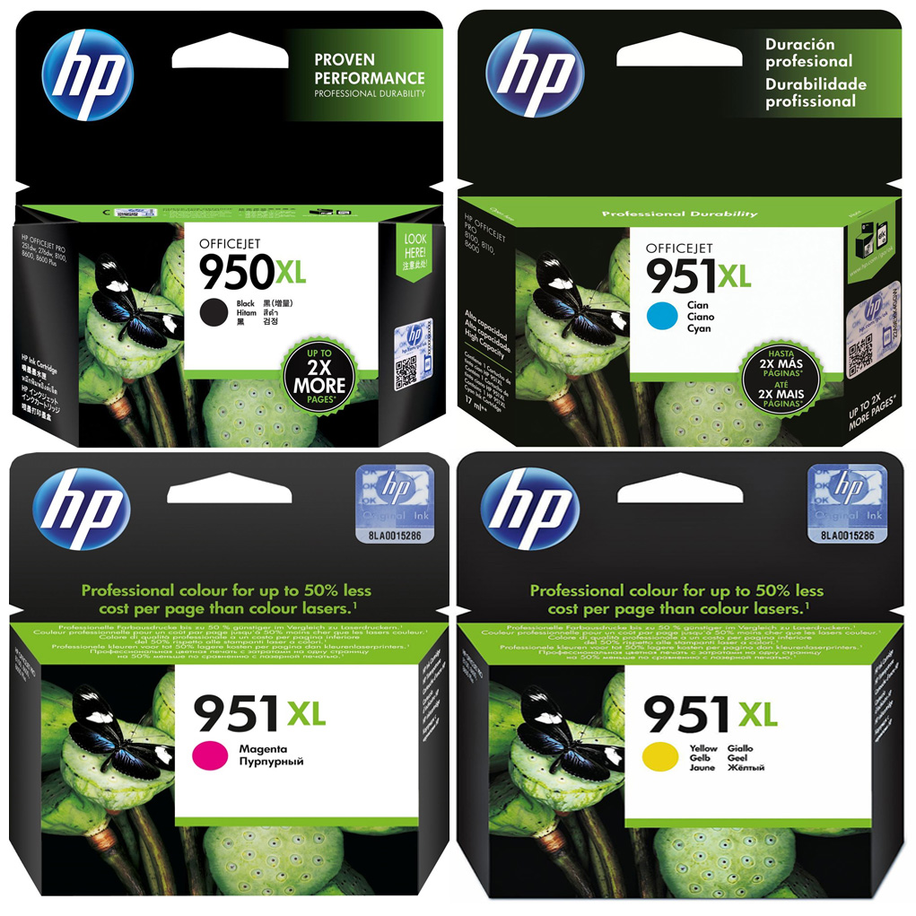 Original HP 950XL / 951XL CMYK Multipack High Capacity Ink Cartridges (CN045AE/ CN046AE/ CN047AE/ CN048AE)