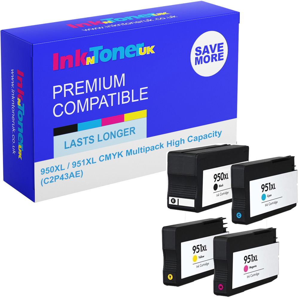 Premium Compatible HP 950XL / 951XL CMYK Multipack High Capacity Ink Cartridges (C2P43AE)