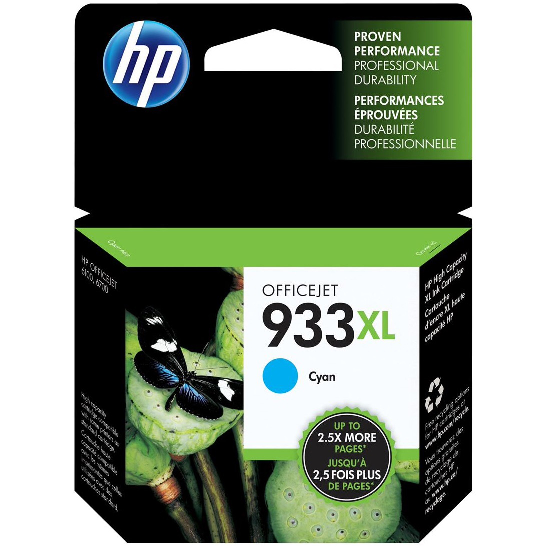 Original HP 933XL Cyan High Capacity Ink Cartridge (CN054AE)