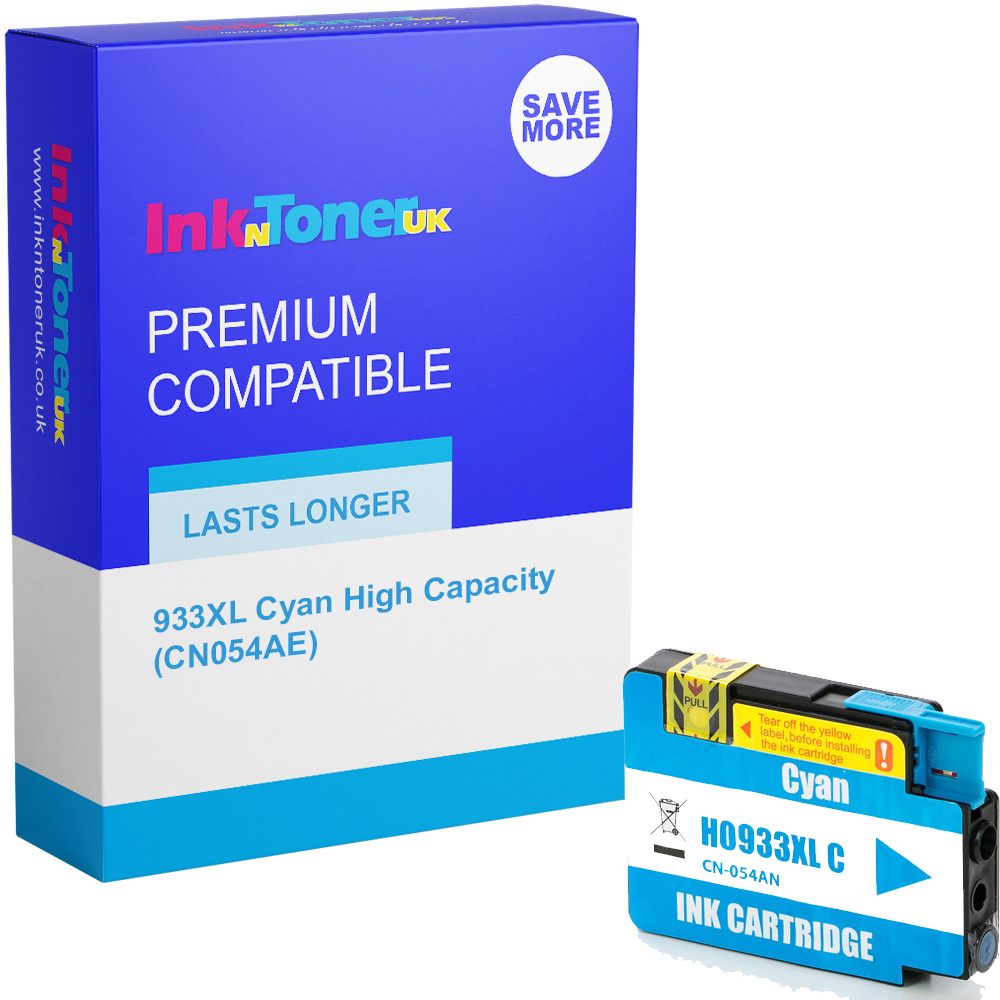 Premium Compatible HP 933XL Cyan High Capacity Ink Cartridge (CN054AE)