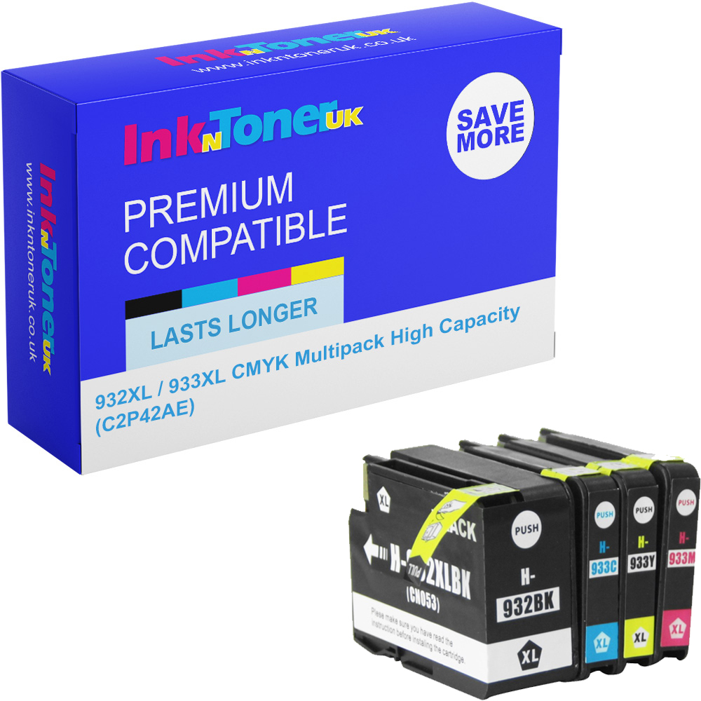 Premium Compatible HP 932XL / 933XL CMYK Multipack High Capacity Ink Cartridges (C2P42AE)