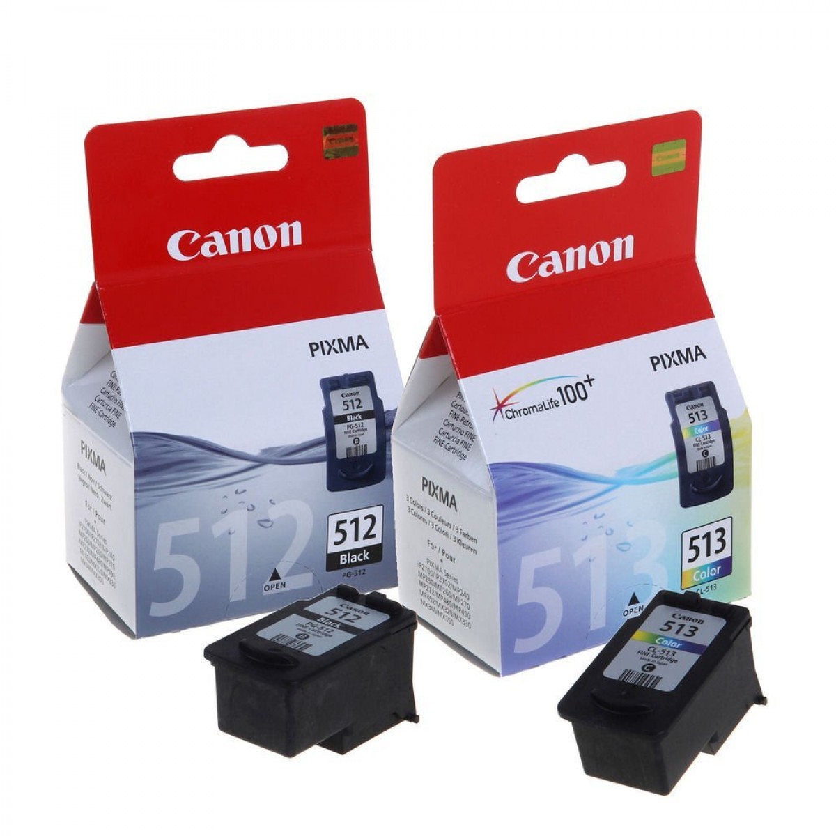 Original Canon PG-512 / CL-513 Black & Colour Combo Pack High Capacity Ink Cartridges (2969B001 & 2971B001)