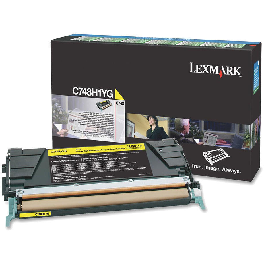 Original Lexmark C748H1YG Yellow High Capacity Toner Cartridge (C748H1YG)