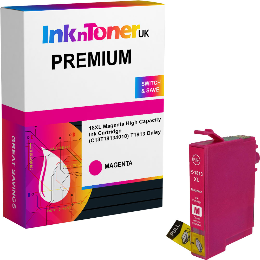 Premium Compatible Epson 18XL Magenta High Capacity Ink Cartridge (C13T18134010) T1813 Daisy