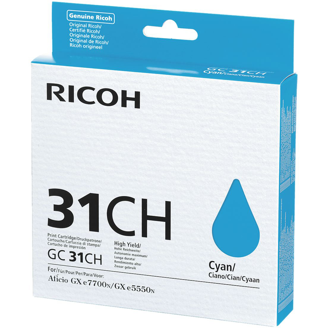Original Ricoh GC31CH Cyan High Capacity Gel Ink Cartridge (405706)