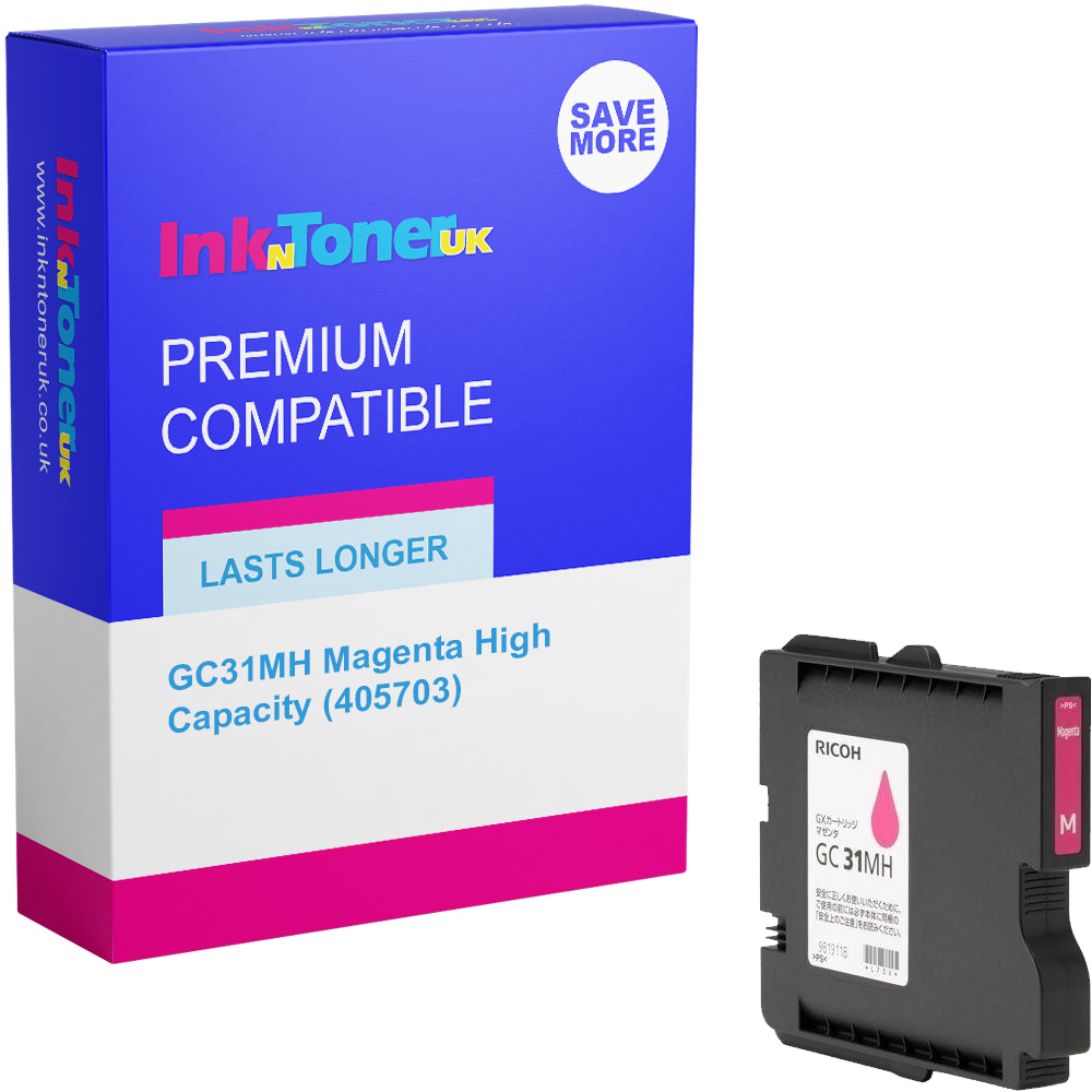 Premium Compatible Ricoh GC31MH Magenta High Capacity Gel Ink Cartridge (405703)