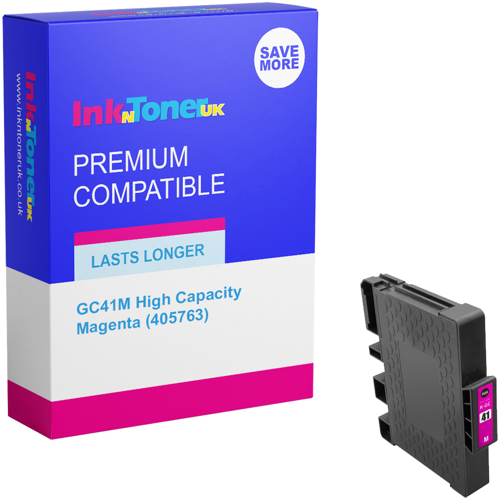Premium Compatible Ricoh GC41M High Capacity Magenta Gel Ink Cartridge (405763)
