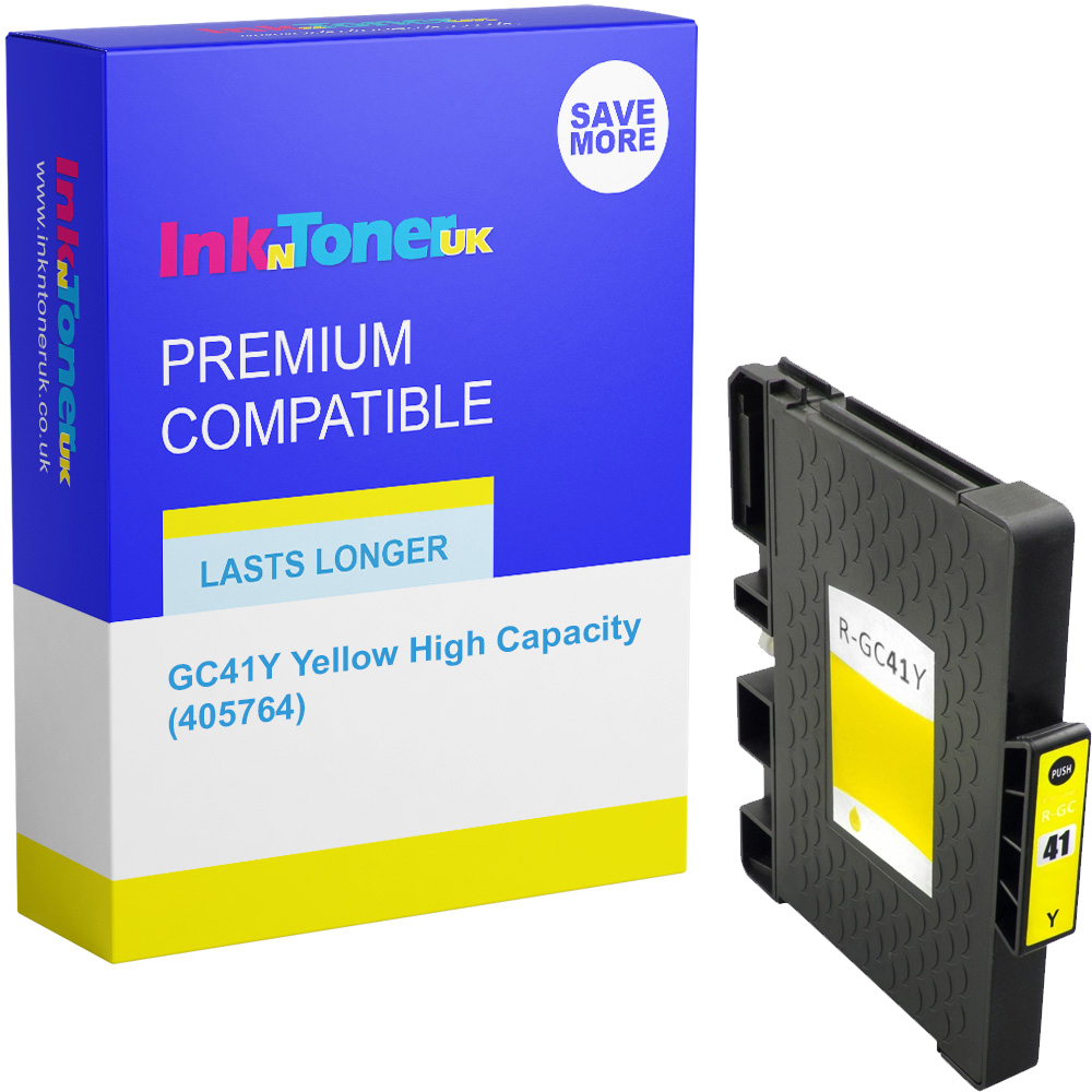 Premium Compatible Ricoh GC41Y Yellow High Capacity Gel Ink Cartridge (405764)
