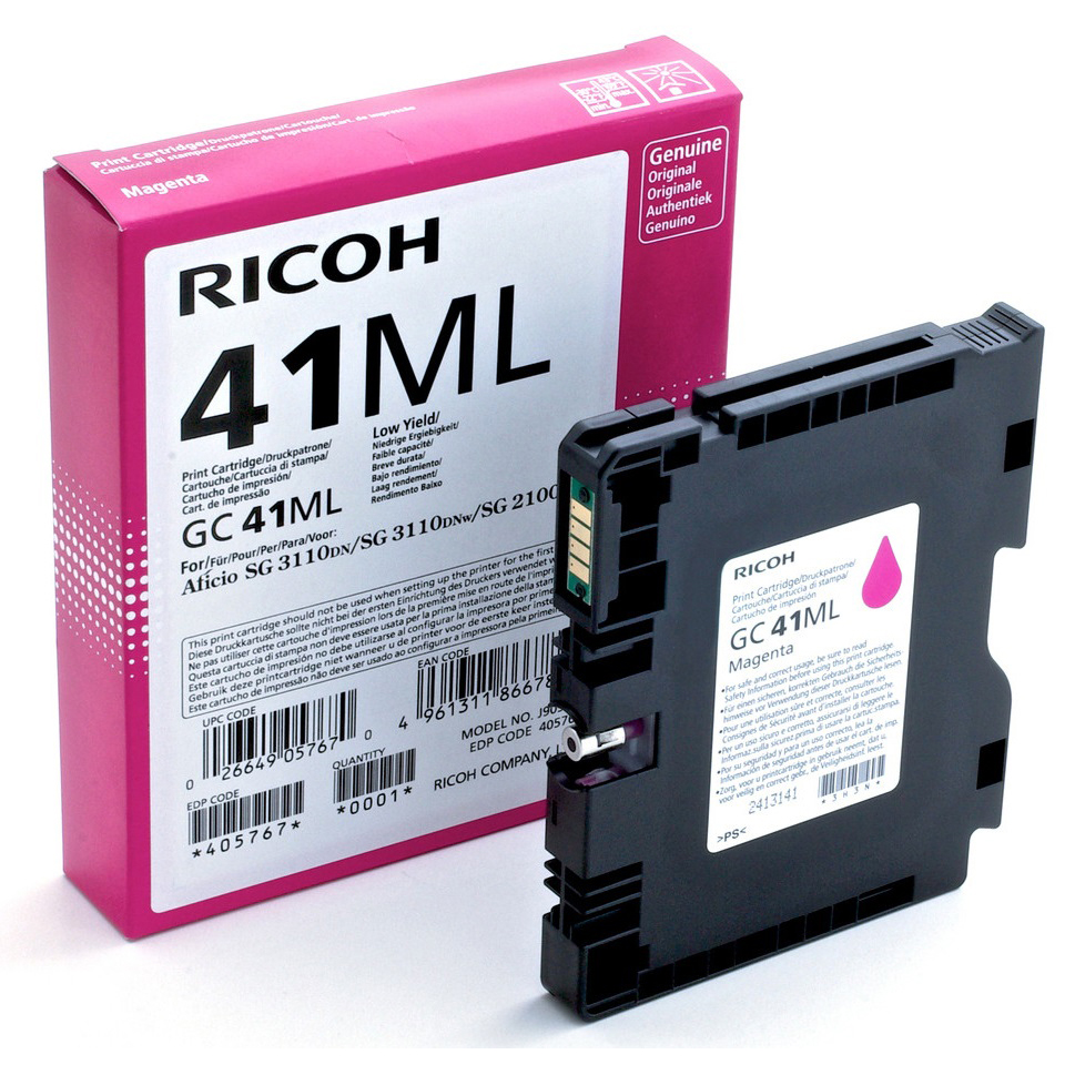 Original Ricoh GC41ML Magenta Gel Ink Cartridge (405767)