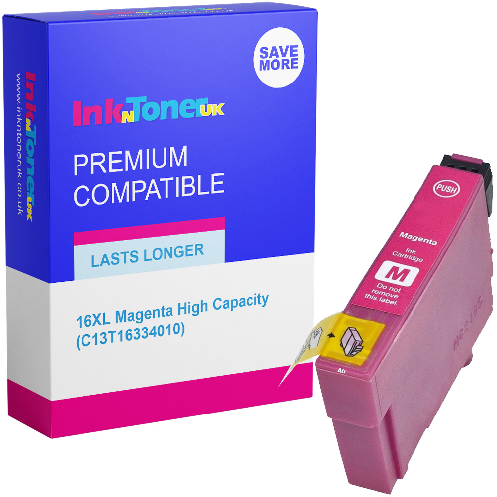 Premium Compatible Epson 16XL Magenta High Capacity Ink Cartridge (C13T16334010) T1633 Pen and Crossword