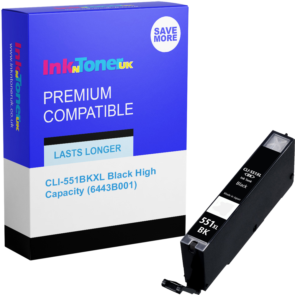 Premium Compatible Canon CLI-551BKXL Black High Capacity Ink Cartridge (6443B001)