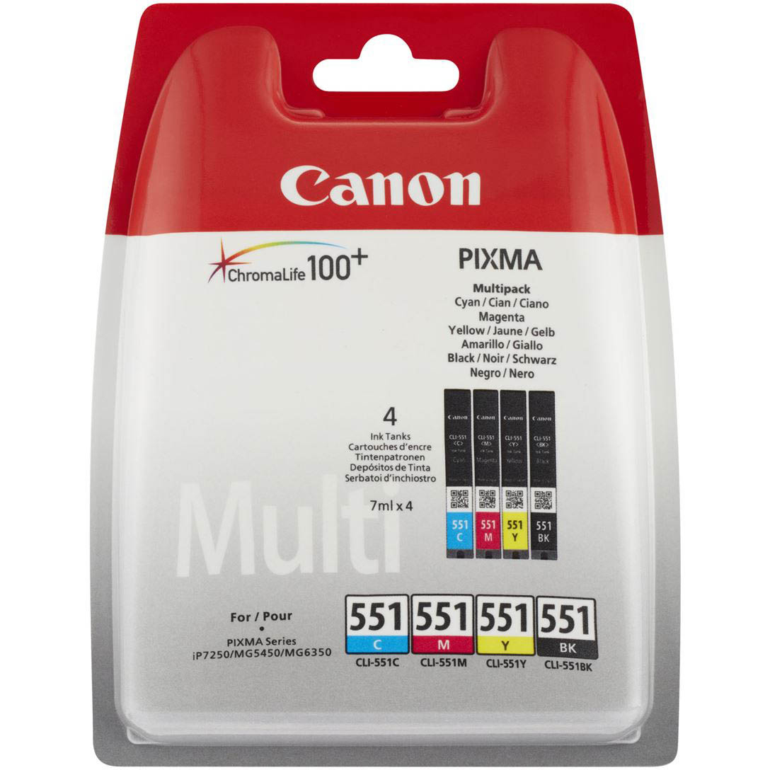 Original Canon CLI-551 CMYK Multipack Ink Cartridges (6509B009)