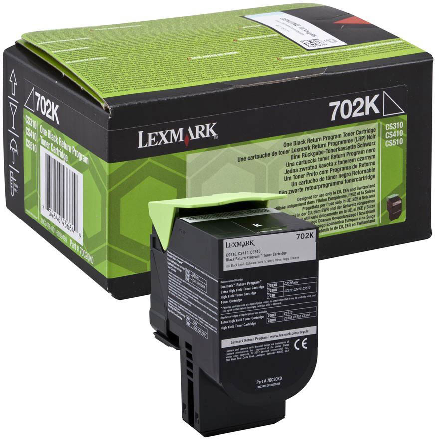 Original Lexmark 702K Black Toner Cartridge (70C20K0)