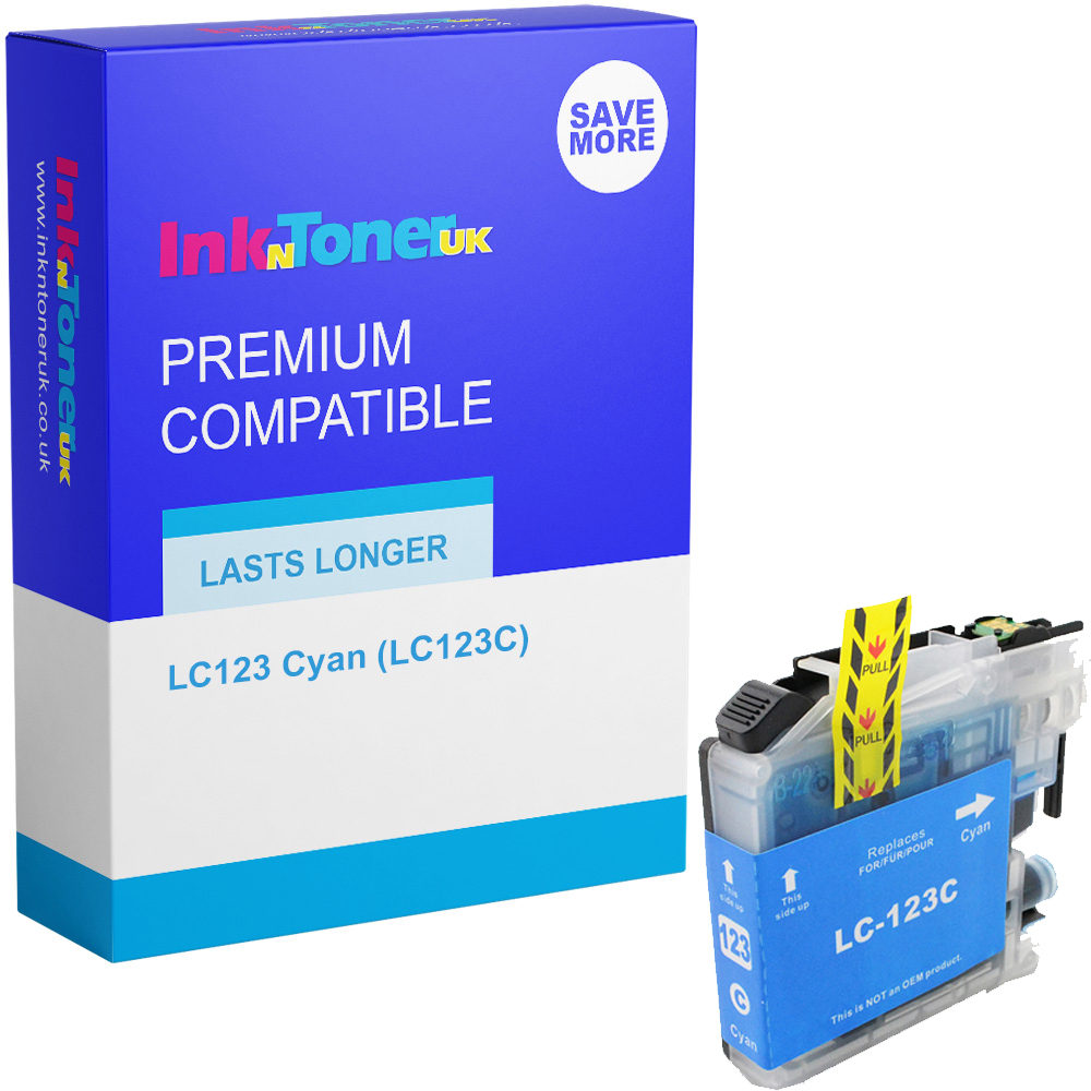 Premium Compatible Brother LC123 Cyan Ink Cartridge (LC123C)