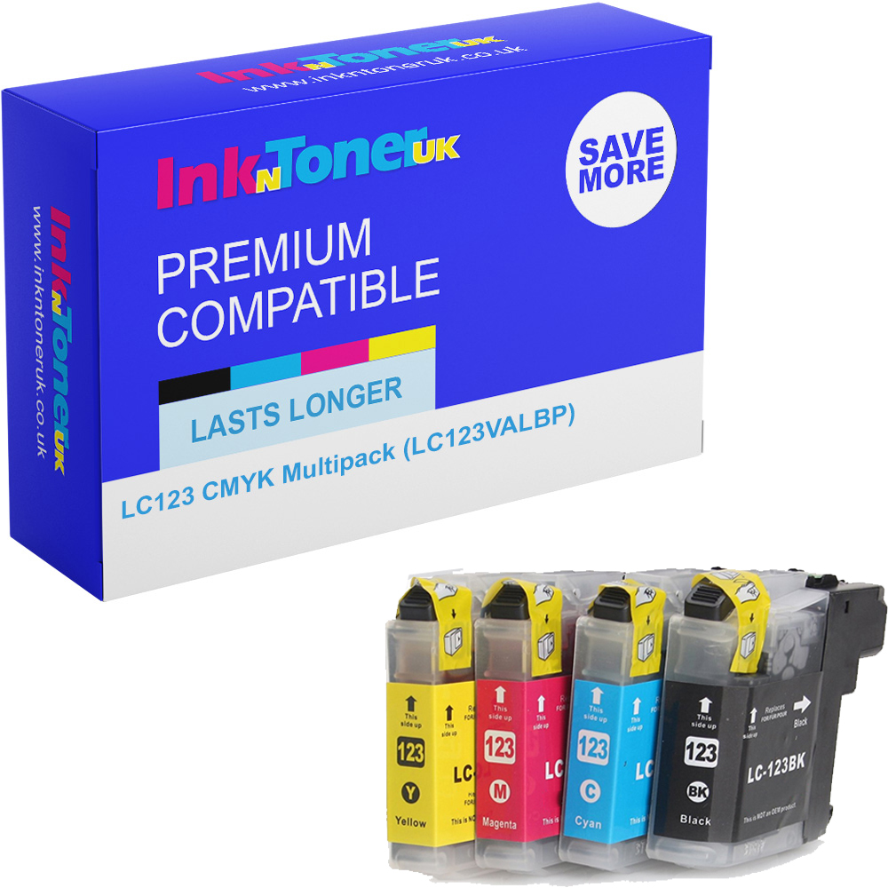 Premium Compatible Brother LC123 CMYK Multipack Ink Cartridges (LC123VALBP)