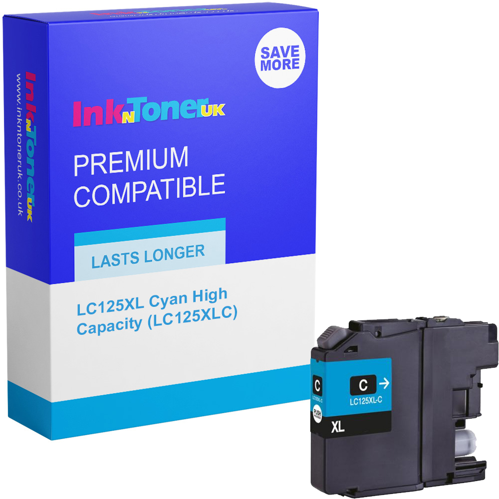 Premium Compatible Brother LC125XL Cyan High Capacity Ink Cartridge (LC125XLC)