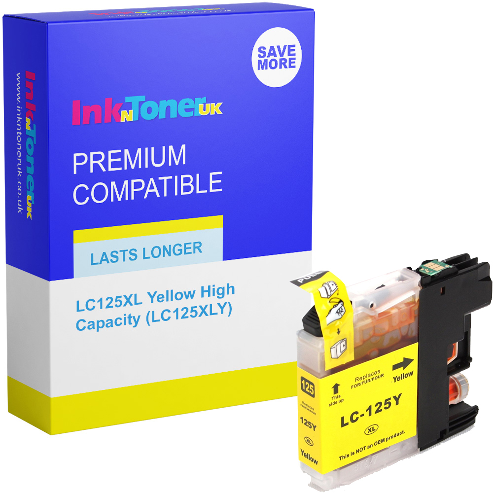 Premium Compatible Brother LC125XL Yellow High Capacity Ink Cartridge (LC125XLY)