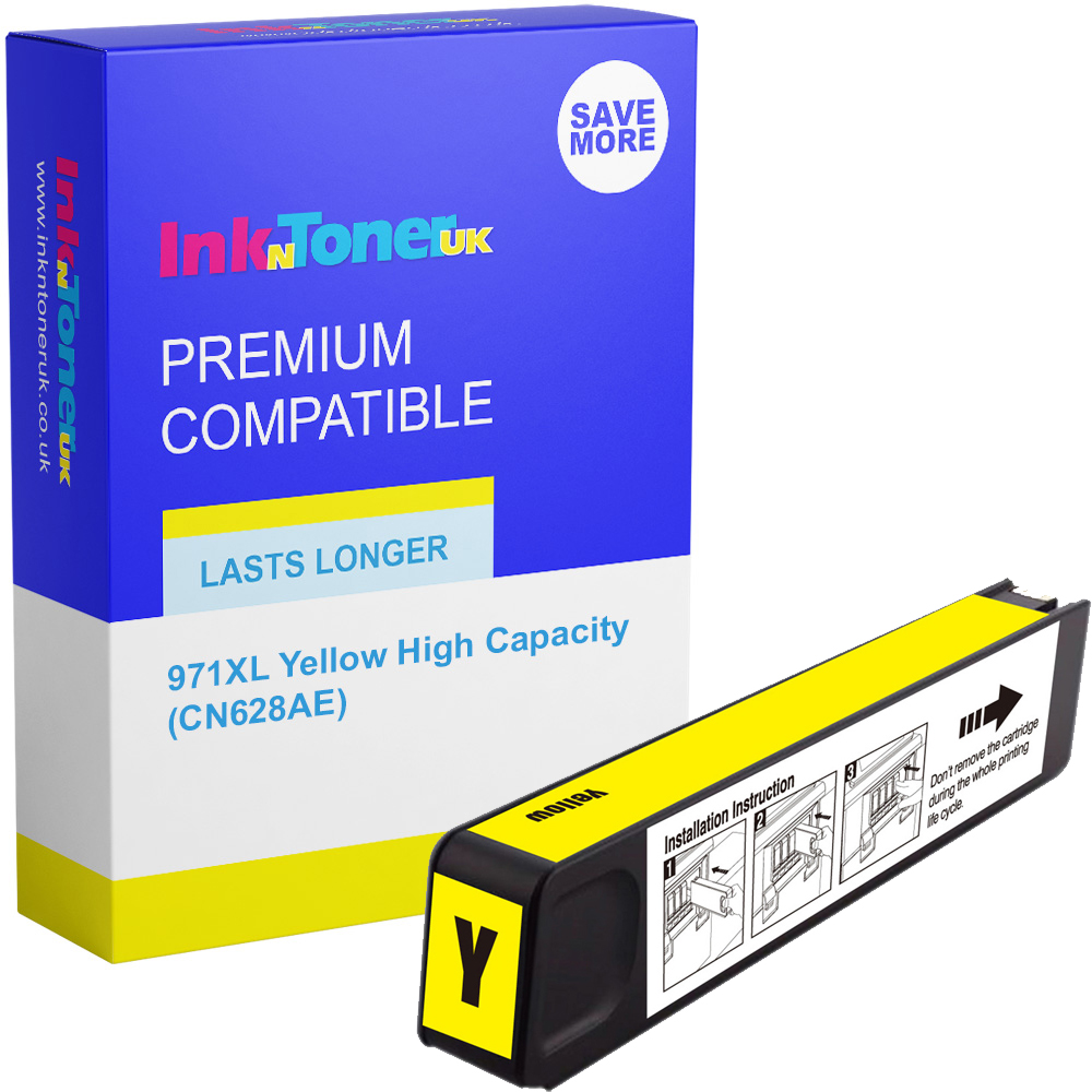 Premium Compatible HP 971XL Yellow High Capacity Ink Cartridge (CN628AE)
