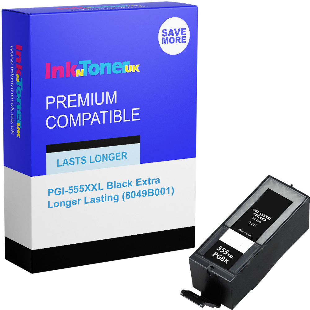 Premium Compatible Canon PGI-555XXL Black Extra Longer Lasting Ink Cartridge (8049B001)