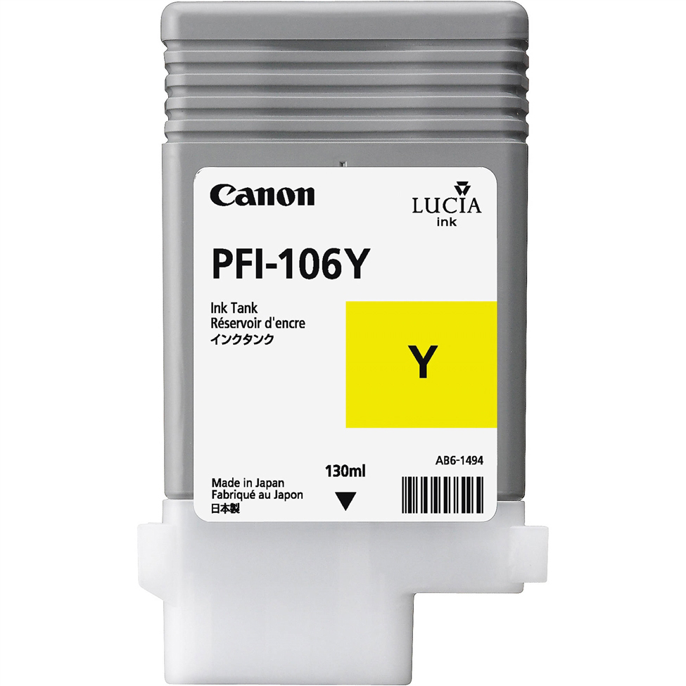 Original Canon PFI-106Y Yellow Ink Cartridge (6624B001AA)
