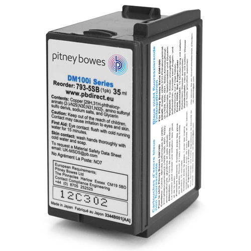 Original Pitney Bowes 793-5SB / 793-5BI Blue Franking Ink Cartridge (10019-801)