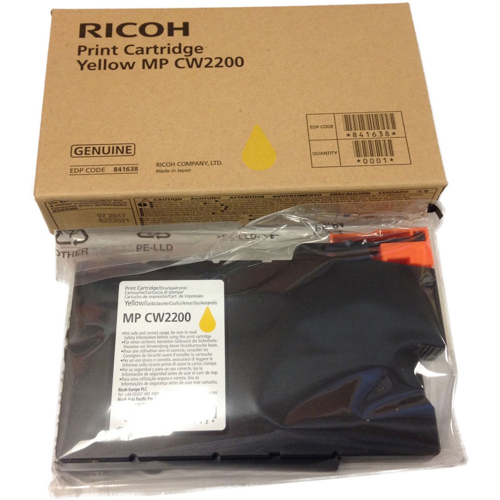 Original Ricoh 841638 Yellow Ink Cartridge (841638 841642)