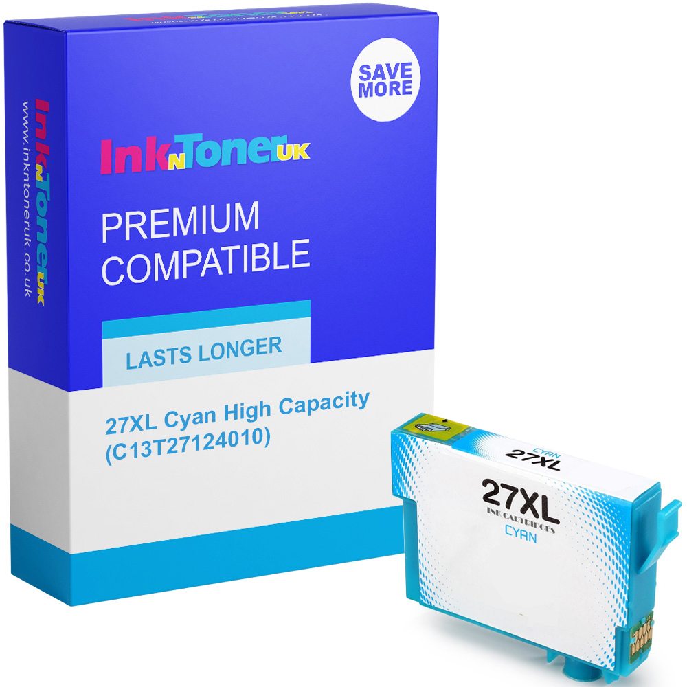 Premium Compatible Epson 27XL Cyan High Capacity Ink Cartridge (C13T27124010) T2712 Alarm Clock