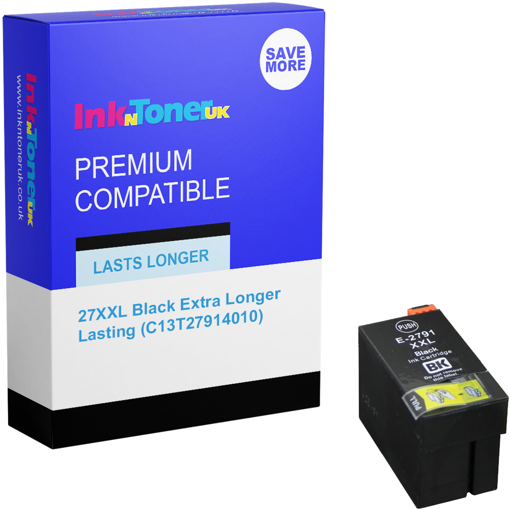 Premium Compatible Epson 27XXL Black Extra Longer Lasting Ink Cartridge (C13T27914010) T2791 Alarm Clock