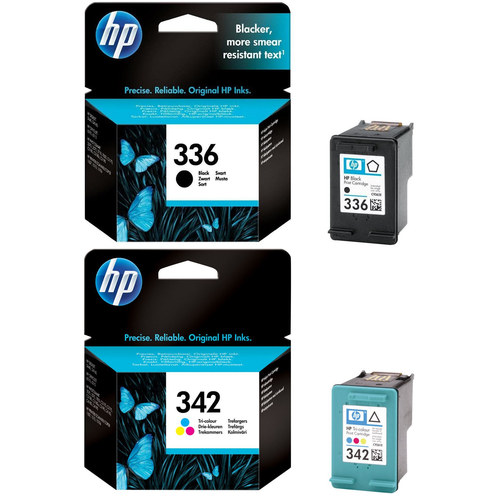 Original HP 336 / 342 Black & Colour Combo Pack Ink Cartridges (C9362EE & C9361EE)