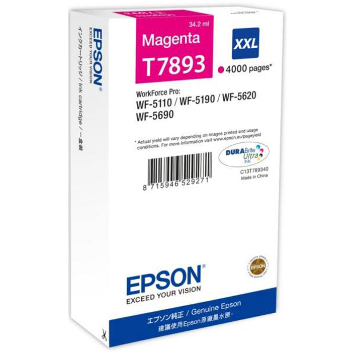 Original Epson T7893XXL Magenta Extra High Capacity Ink Cartridge (C13T789340)