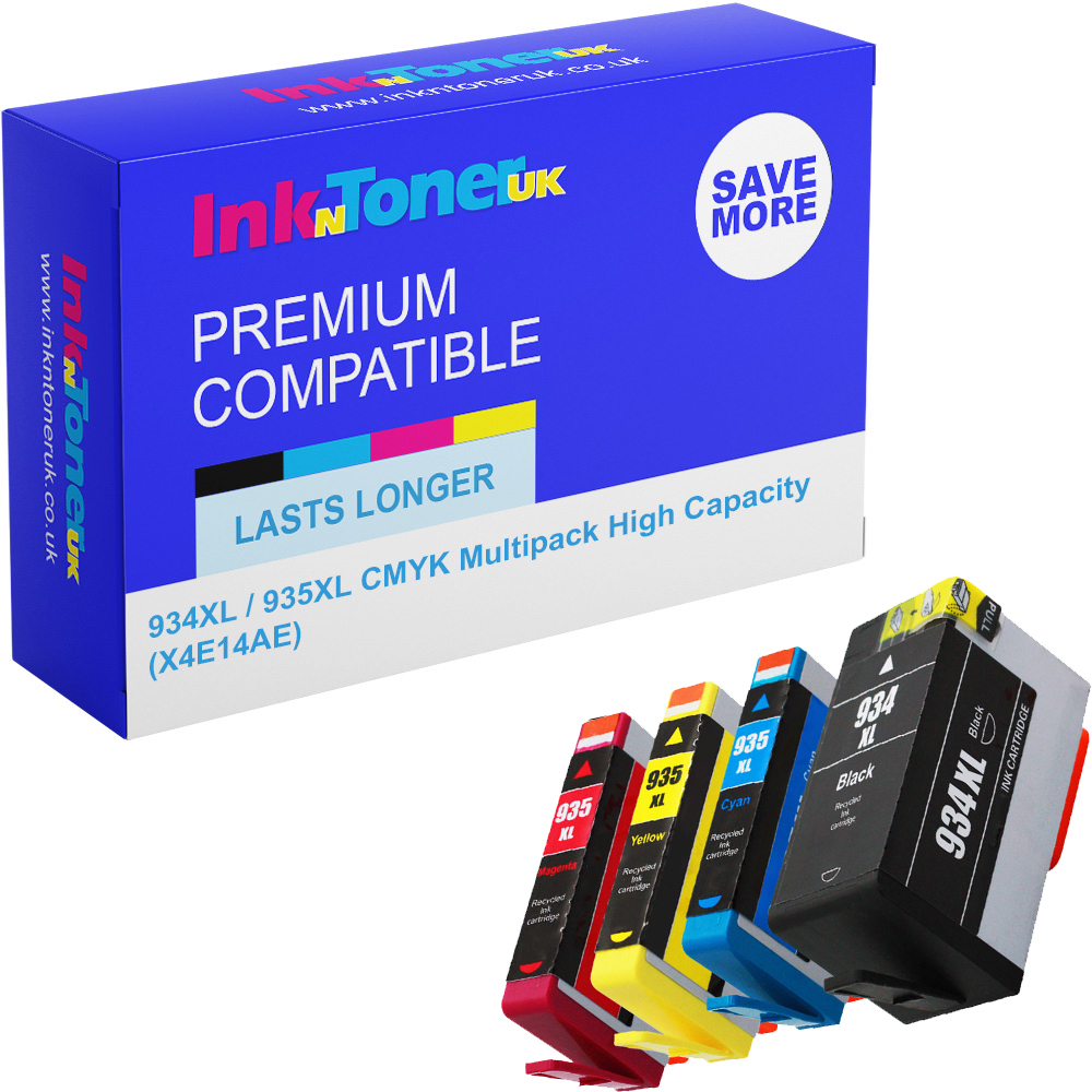 Premium Compatible HP 934XL / 935XL CMYK Multipack High Capacity Ink Cartridges (X4E14AE)